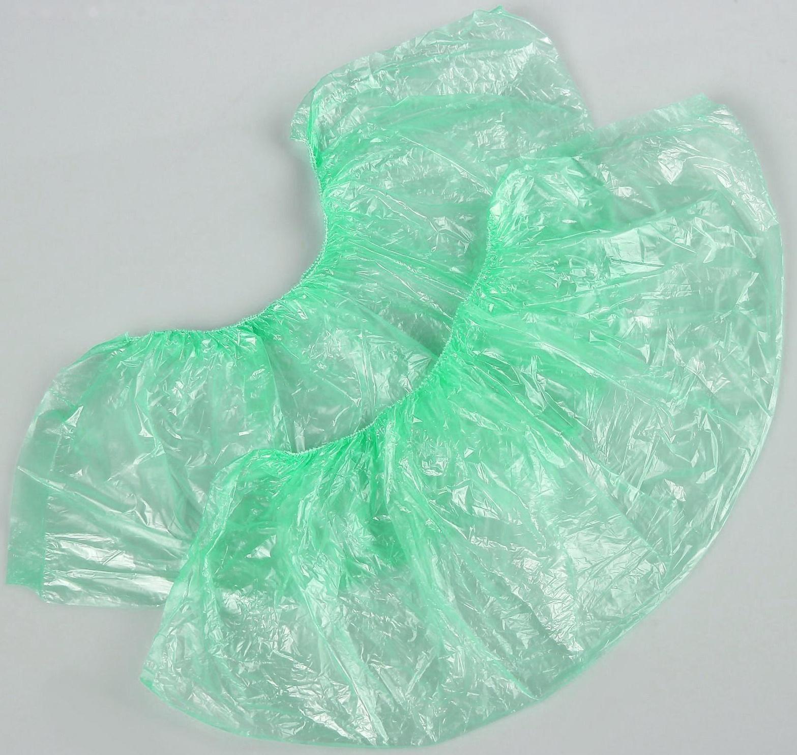 Детские бахилы, 25 пар, зелёные, высокопрочные, ПНД, 300 х 100 мм, 28 мкм, 1,9 г/пара