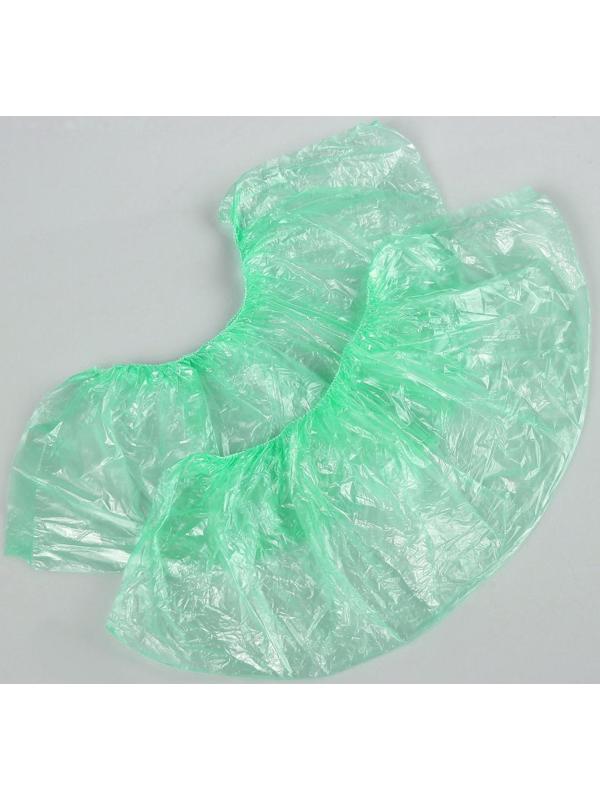 Детские бахилы, 25 пар, зелёные, высокопрочные, ПНД, 300 х 100 мм, 28 мкм, 1,9 г/пара