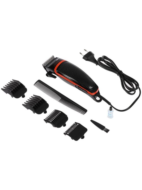 Машинка для стрижки ENERGY EN-735, 10 Вт, 4 насадки, черно-оранжевая