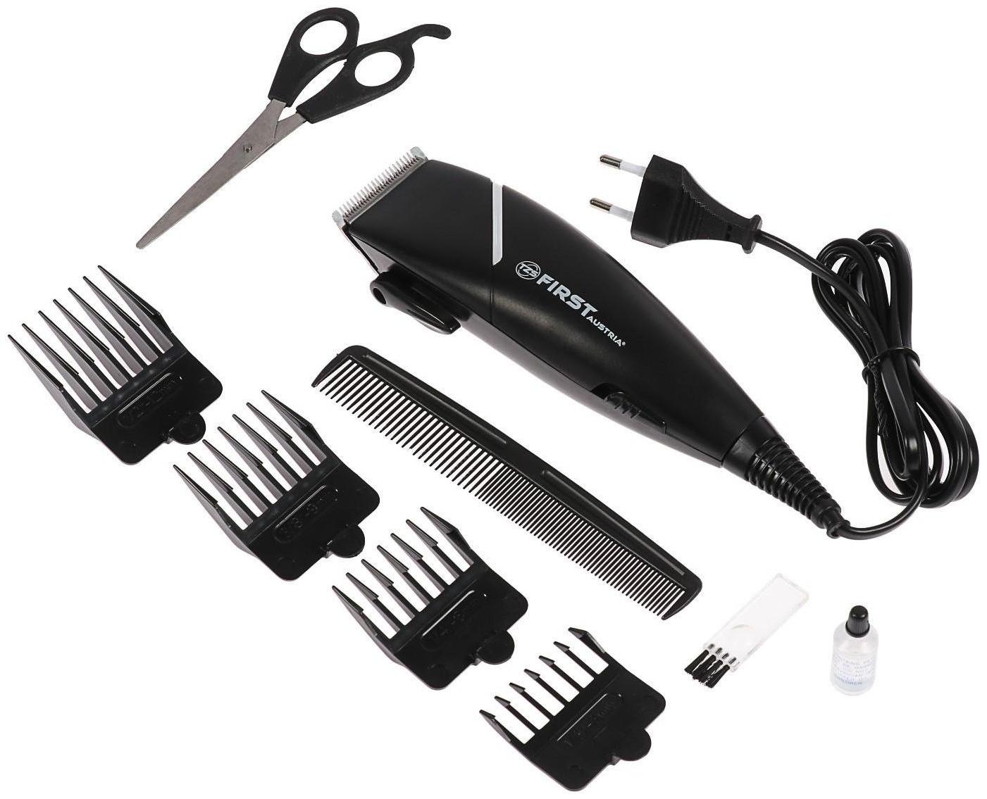Машинка для стрижки FIRST FA-5674-4, 15 Вт, 4 насадки, 220 В, чёрная