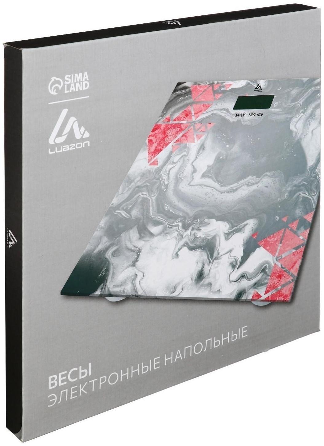 Весы напольные Luazon LVE-020, электронные, до 180 кг, 2хAAА (не в комплекте)