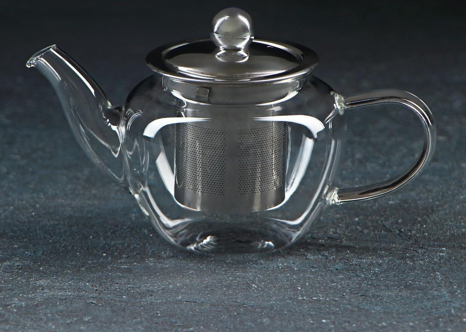 Чайник стеклянный заварочный «Калиопа», 250 мл, с металлическим ситом