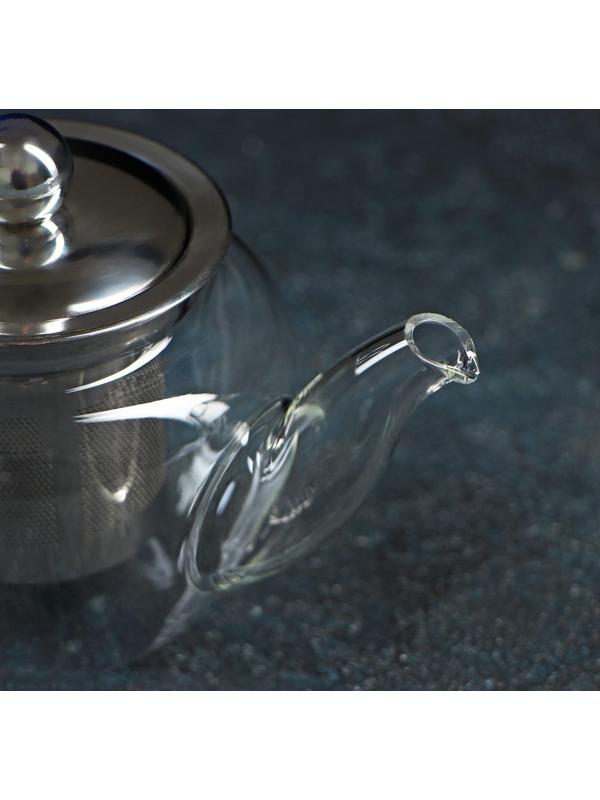 Чайник стеклянный заварочный «Калиопа», 250 мл, с металлическим ситом