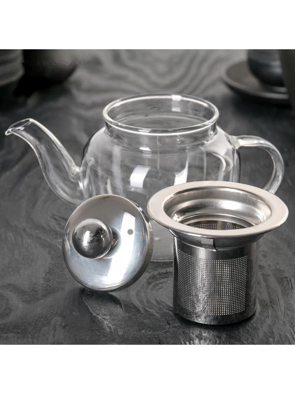 Чайник стеклянный заварочный «Калиопа», 250 мл, с металлическим ситом