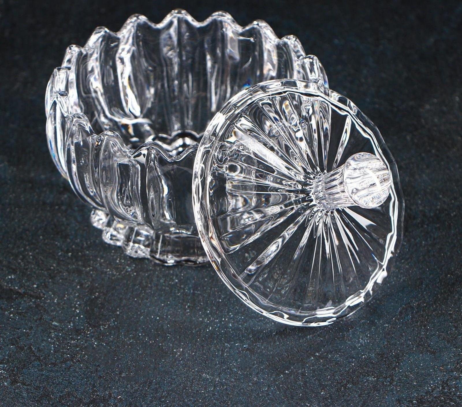 Сахарница стеклянная Доляна «Любава», 250 мл, 10×10×10,5 см