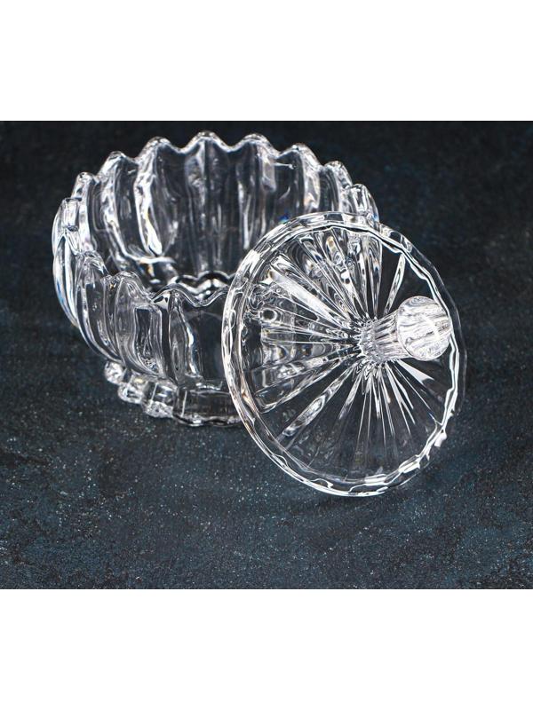 Сахарница стеклянная Доляна «Любава», 250 мл, 10×10×10,5 см