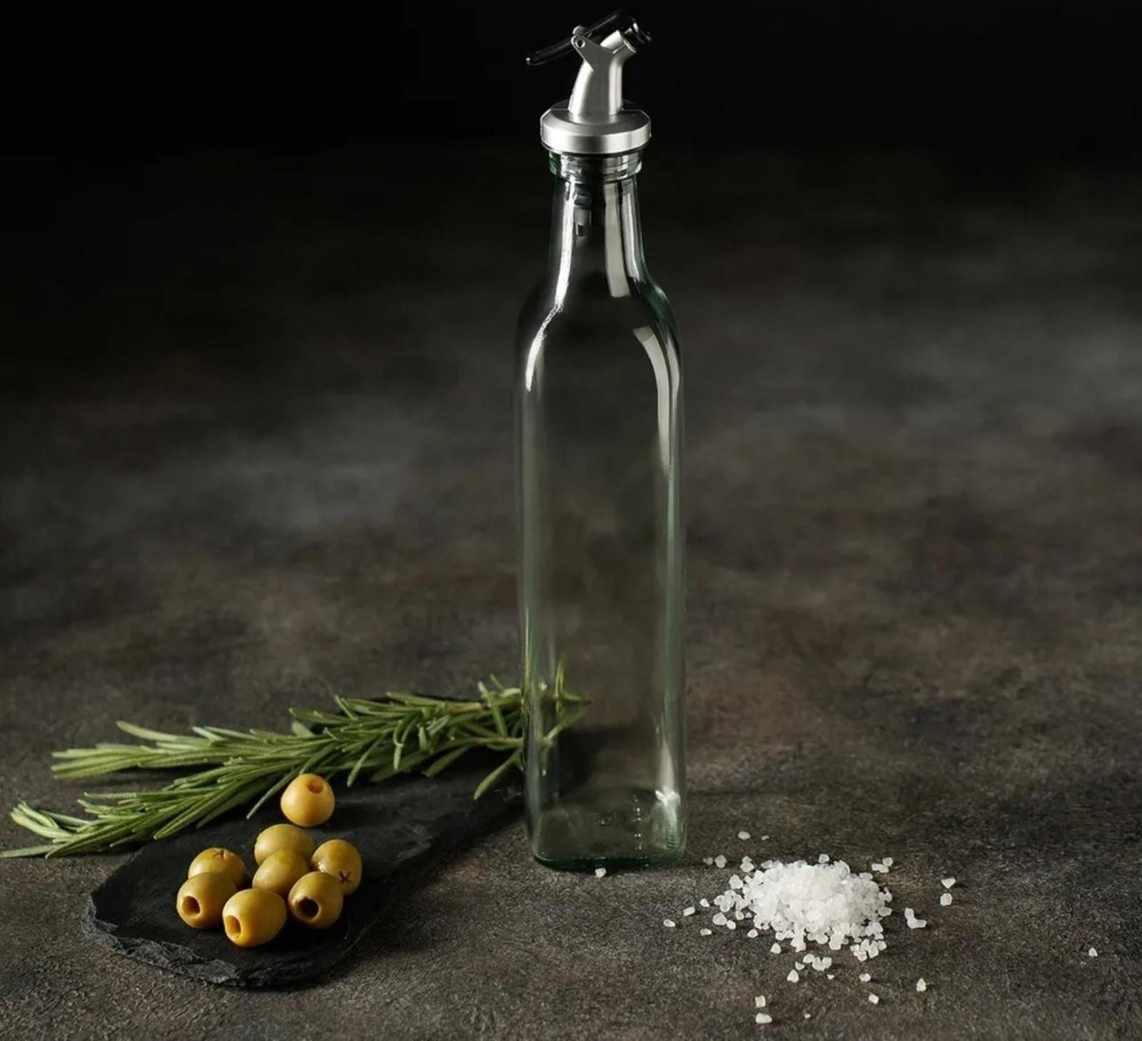 Бутыль стеклянная для соусов и масла Доляна «Классик», 500 мл, 6×29 см