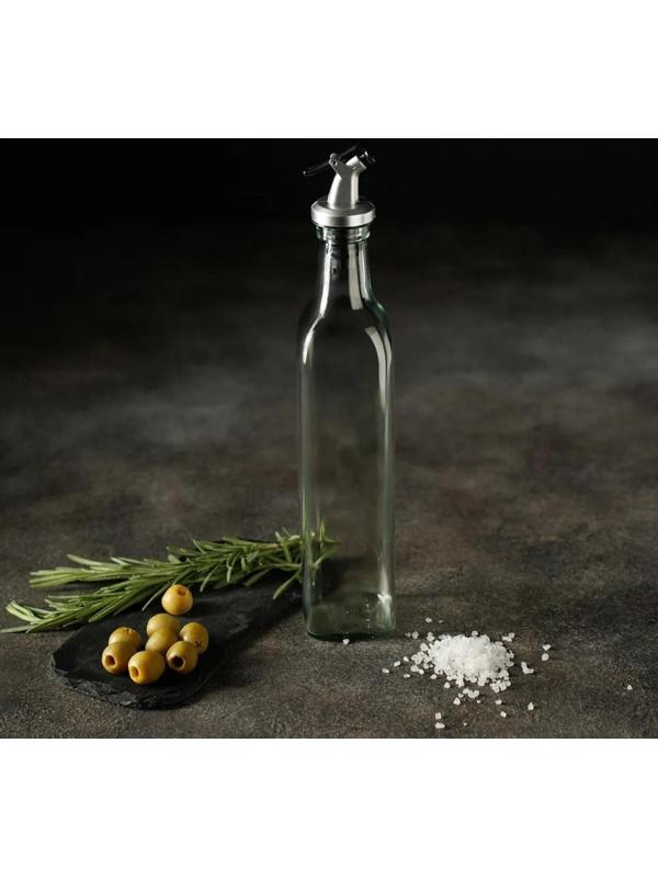 Бутыль стеклянная для соусов и масла Доляна «Классик», 500 мл, 6×29 см