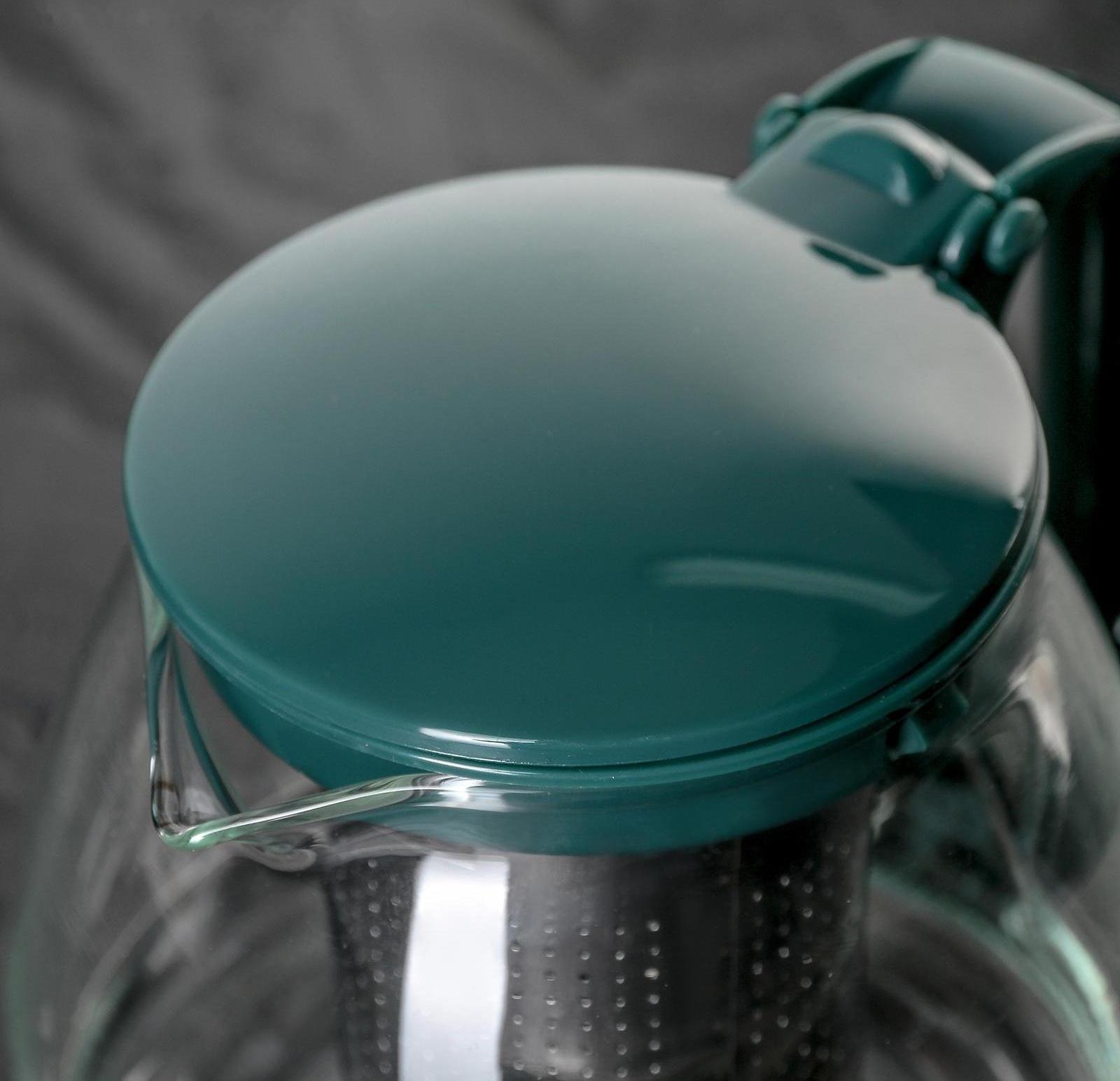 Чайник стеклянный заварочный «Джони», 700 мл, с металлическим ситом, цвет МИКС