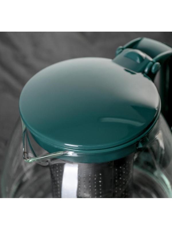 Чайник стеклянный заварочный «Джони», 700 мл, с металлическим ситом, цвет МИКС