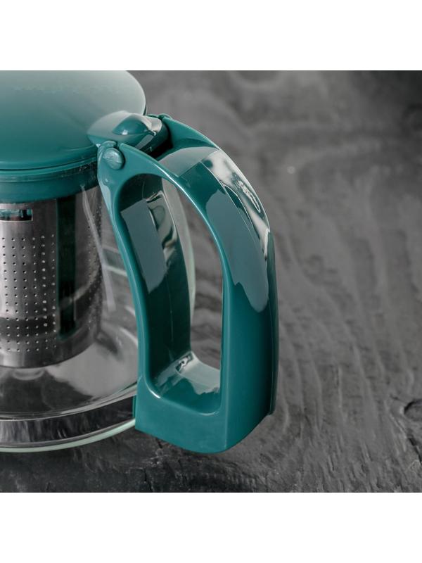 Чайник стеклянный заварочный «Джони», 700 мл, с металлическим ситом, цвет МИКС