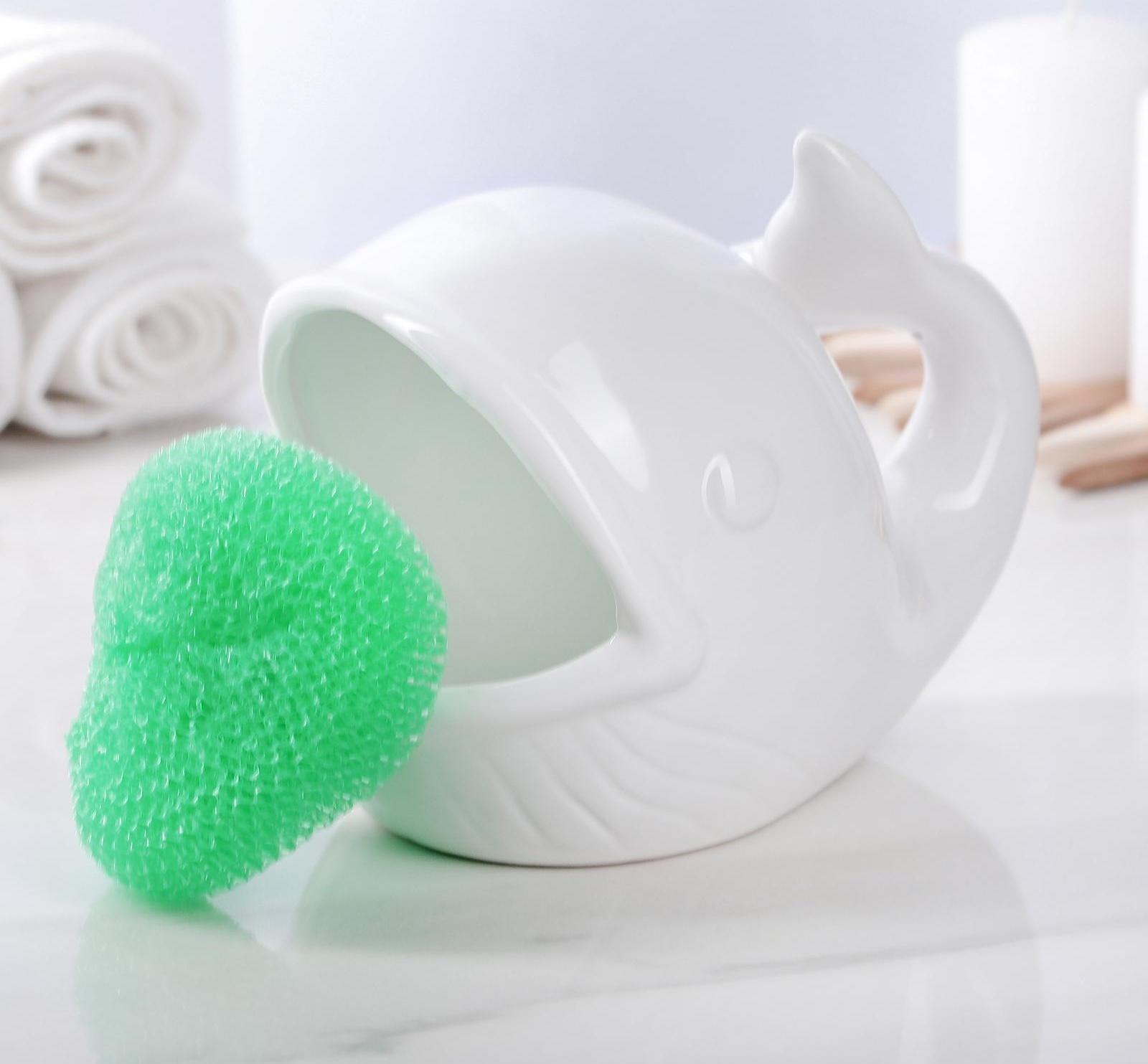 Подставка для губки «Кит», цвет белый