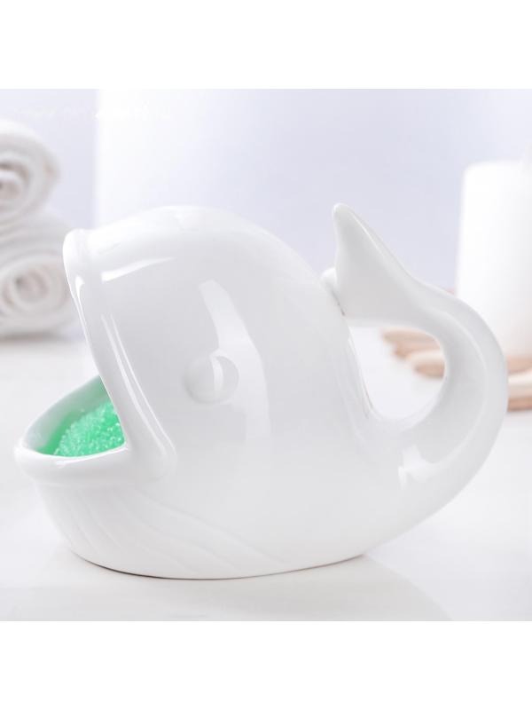 Подставка для губки «Кит», цвет белый