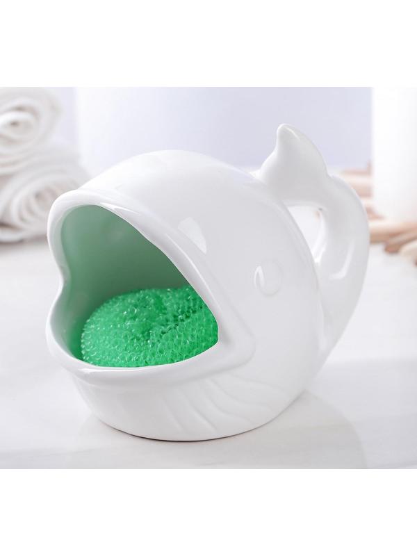 Подставка для губки «Кит», цвет белый