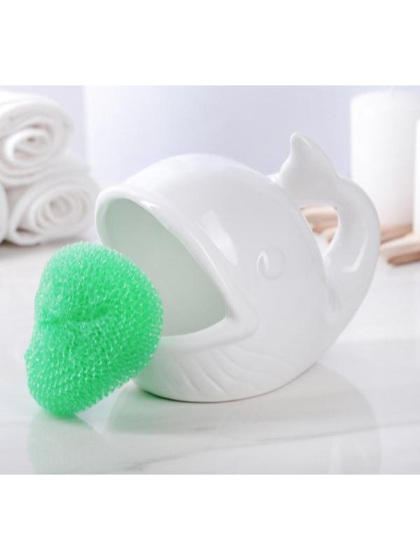 Подставка для губки «Кит», цвет белый