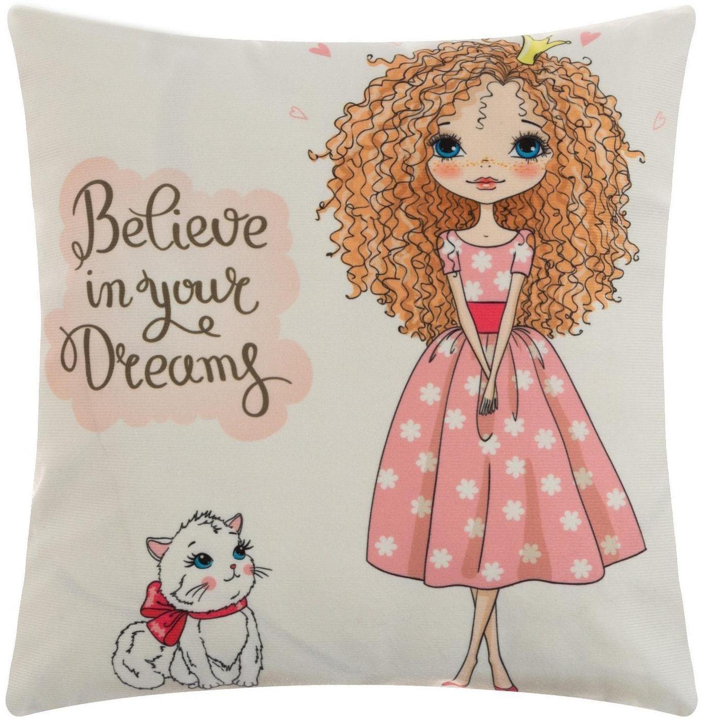 Наволочка декоративная Этель Девичьи истории»Мечты» 40х40 см, велюр