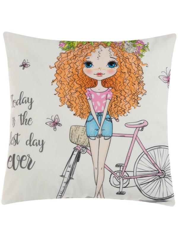 Наволочка декоративная Этель Девичьи истории»Прогулка» 40х40 см, велюр