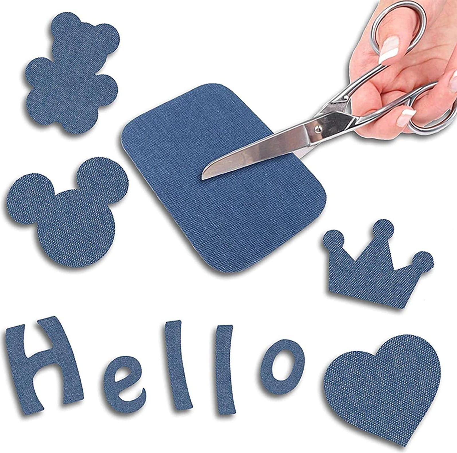 Заплатки для одежды, 7 × 5,5 см, термоклеевые, пара, цвет джинс