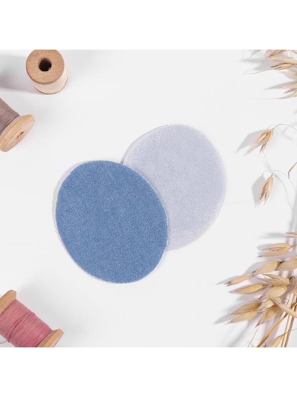 Заплатки для одежды, 7 × 5,5 см, термоклеевые, пара, цвет джинс