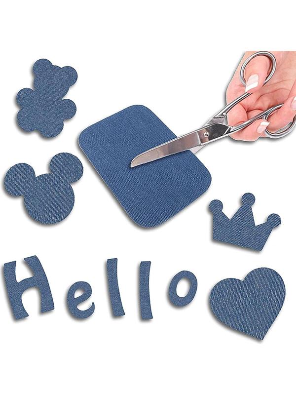 Заплатки для одежды, 7 × 5,5 см, термоклеевые, пара, цвет джинс