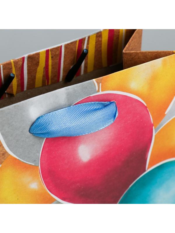 Пакет крафтовый вертикальный «Весёлый праздник», S 12 × 15 × 5.5 см