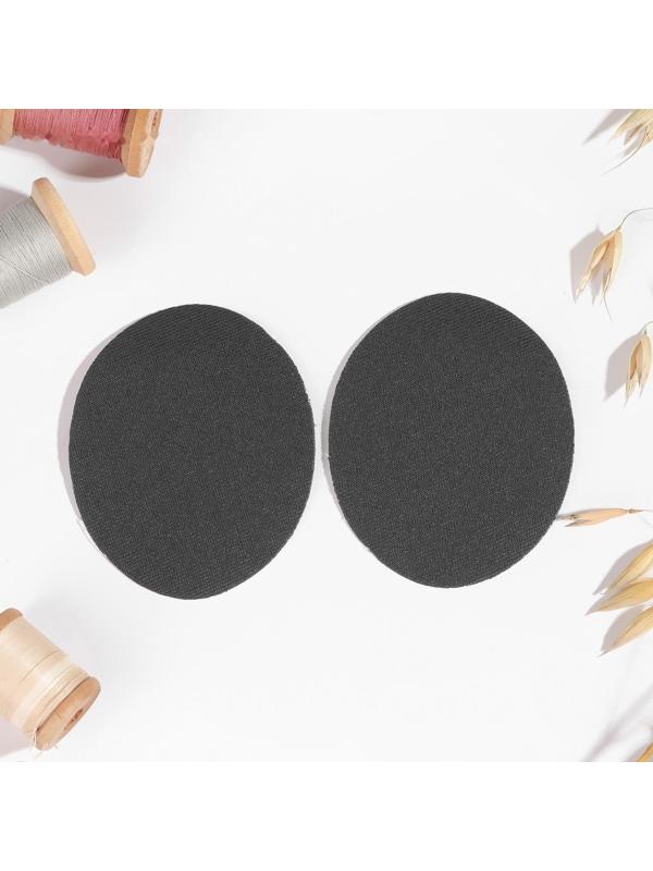 Заплатки для одежды, 7 × 5,5 см, термоклеевые, пара, цвет тёмно-серый