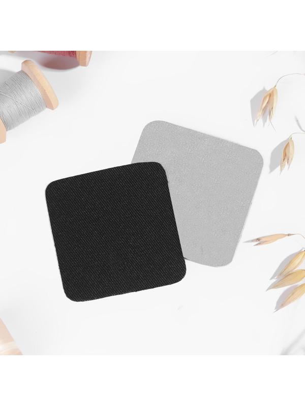 Заплатки для одежды, 5,5 × 5,5 см, термоклеевые, пара, цвет чёрный