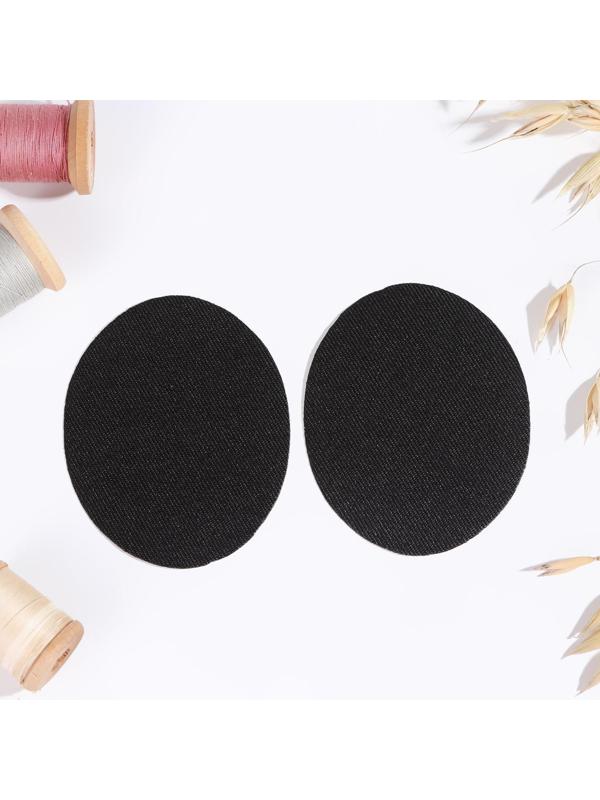 Заплатки для одежды, 7 × 5,5 см, термоклеевые, пара, цвет чёрный