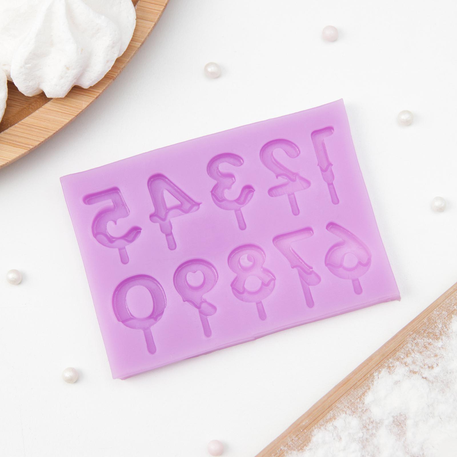 Молд «Цифры для торта», 9,5×6,5×0,4 см, цвет МИКС