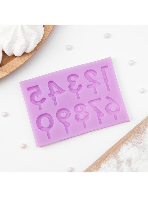 Молд «Цифры для торта», 9,5×6,5×0,4 см, цвет МИКС