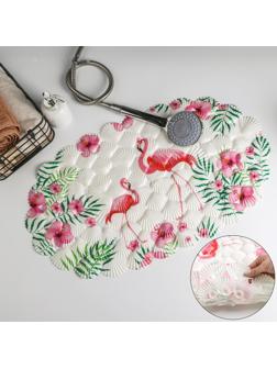 SPA-коврик для ванны на присосках Доляна «Фламинго», 38×68 см