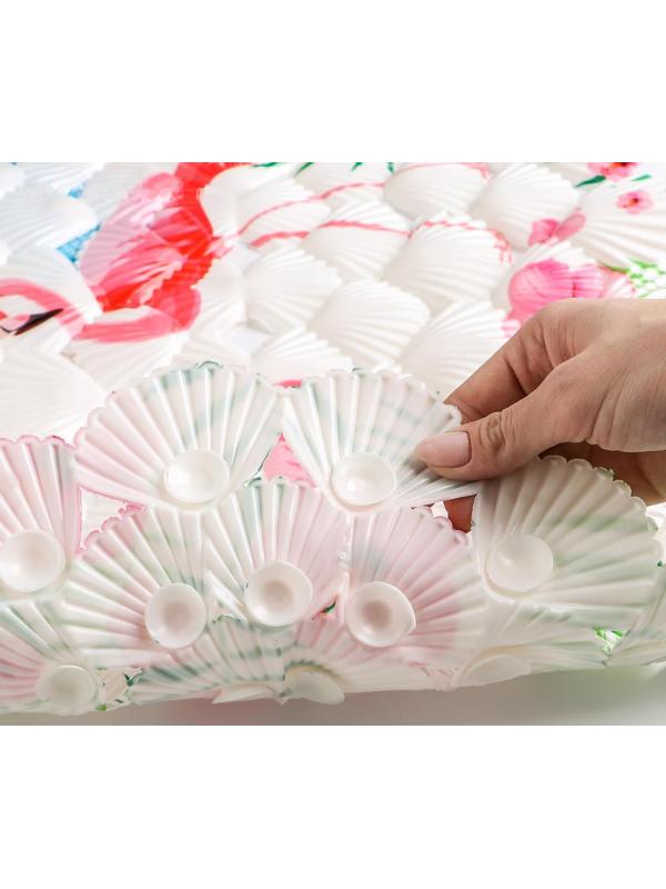 SPA-коврик для ванны на присосках Доляна «Фламинго», 38×68 см