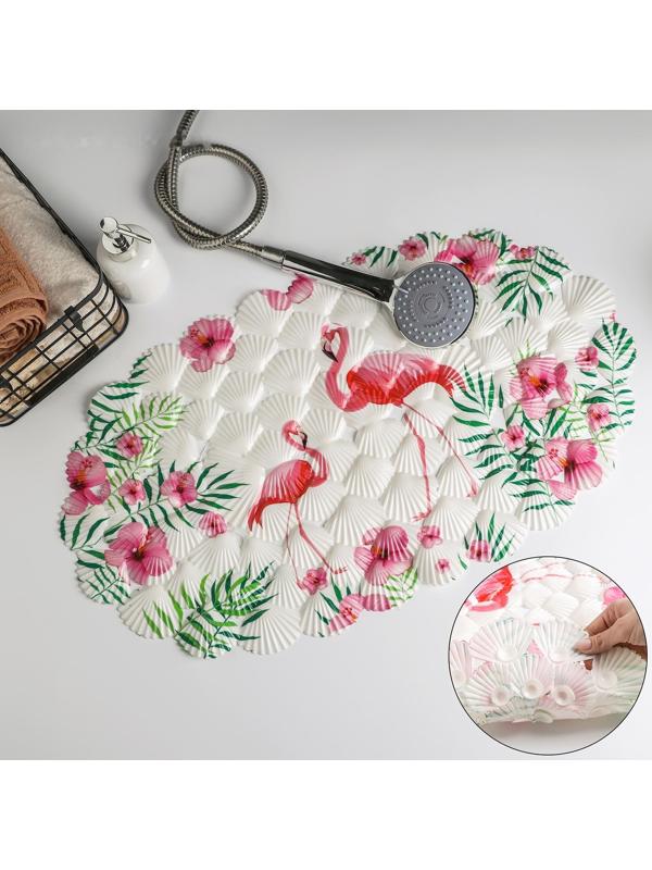 SPA-коврик для ванны на присосках Доляна «Фламинго», 38×68 см