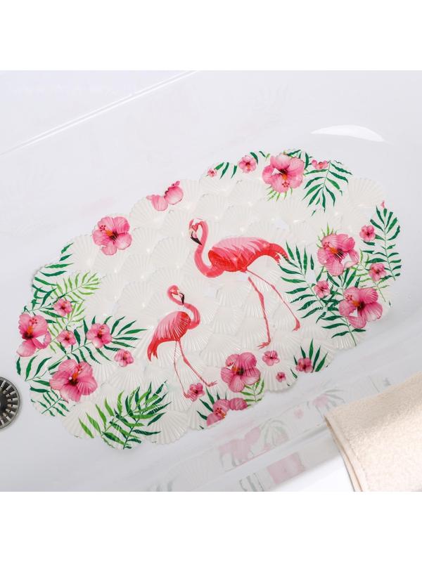 SPA-коврик для ванны на присосках Доляна «Фламинго», 38×68 см
