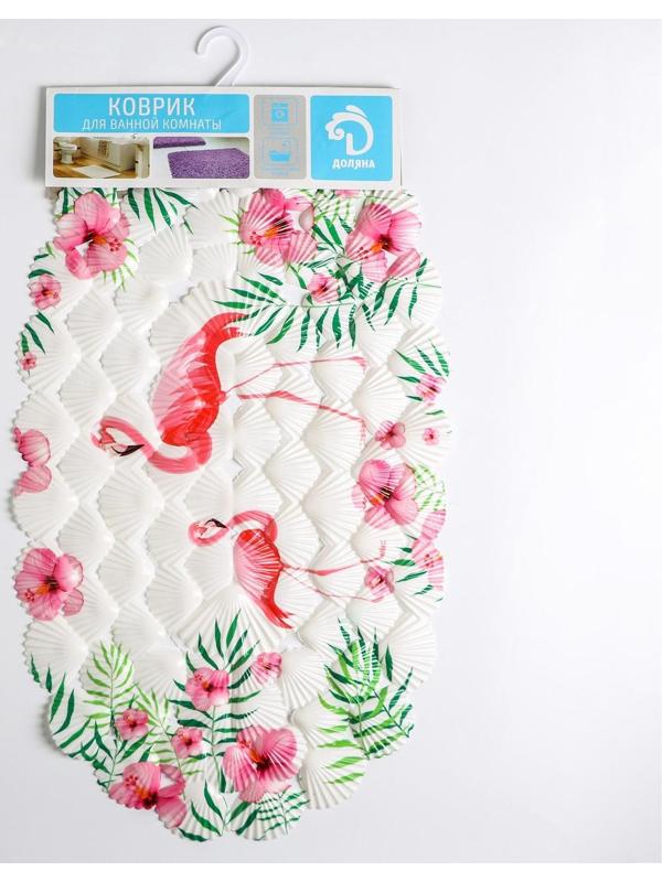 SPA-коврик для ванны на присосках Доляна «Фламинго», 38×68 см