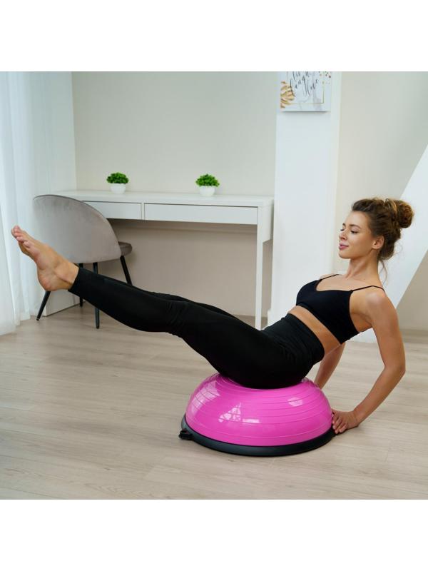 Полусфера BOSU гимнастическая 55 х 20 см, с насосом, цвет розовый