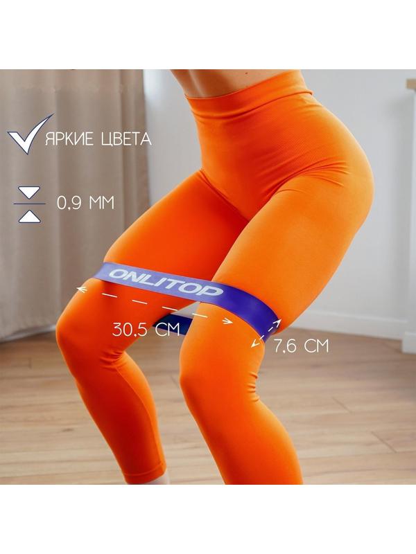 Фитнес-резинка 30,5 х 7,6 х 0,9 см, нагрузка до 8 кг, цвет синий