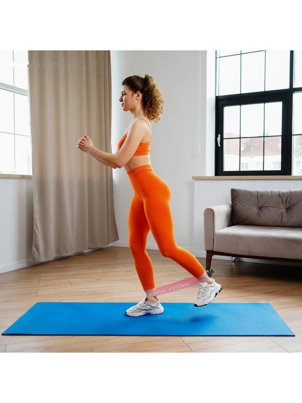 Фитнес-резинка, 30,5 х 7,6 см, толщина 3,5 мм, нагрузка до 3 кг, цвет розовый