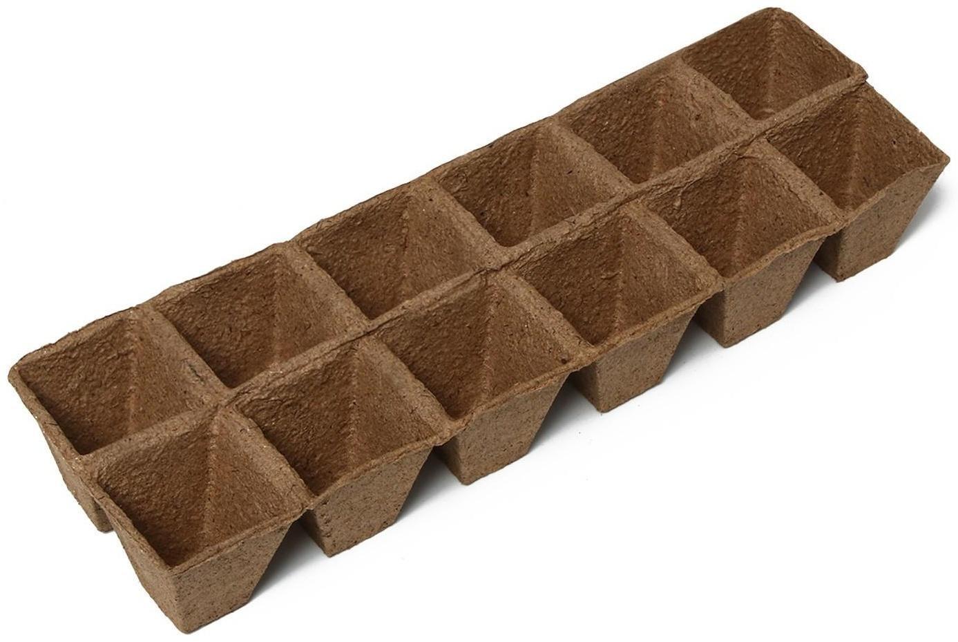 Торфяная кассета, 12 ячеек по 50 мл, 5 × 5 см