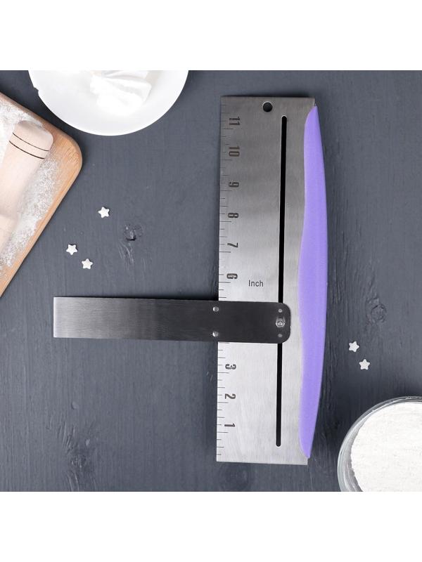 Шпатель кондитерский с размерной линейкой, 2 части, 31×23×3 см, цвет фиолетовый