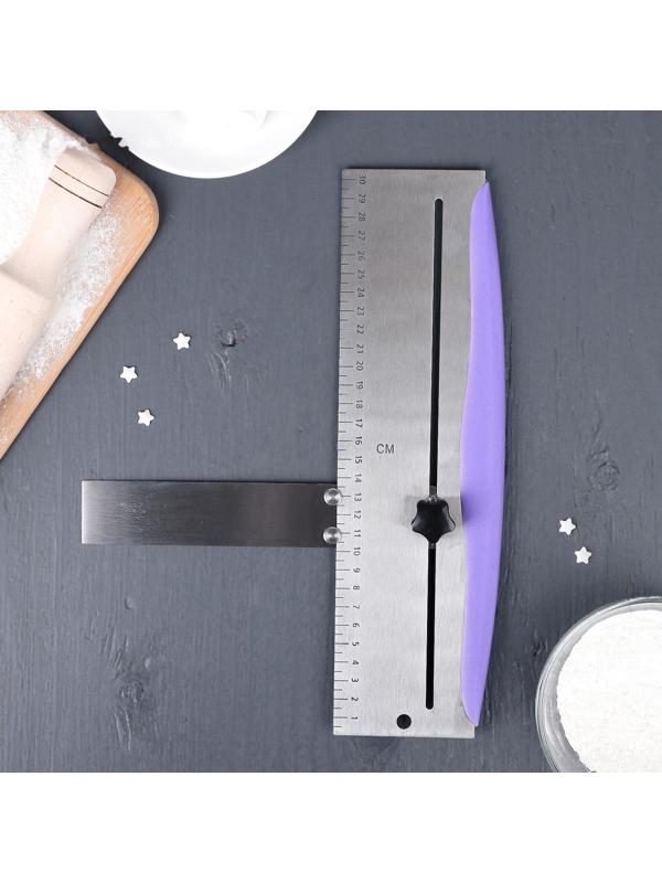 Шпатель кондитерский с размерной линейкой, 2 части, 31×23×3 см, цвет фиолетовый