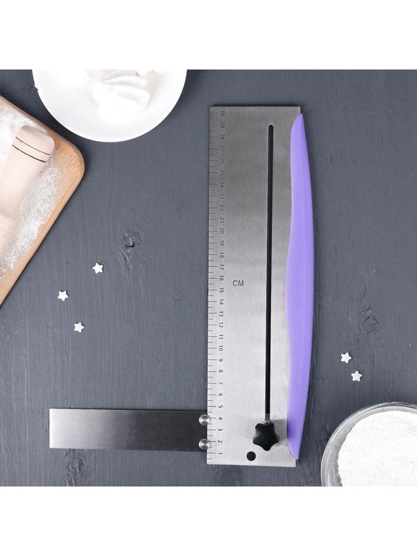 Шпатель кондитерский с размерной линейкой, 2 части, 31×23×3 см, цвет фиолетовый