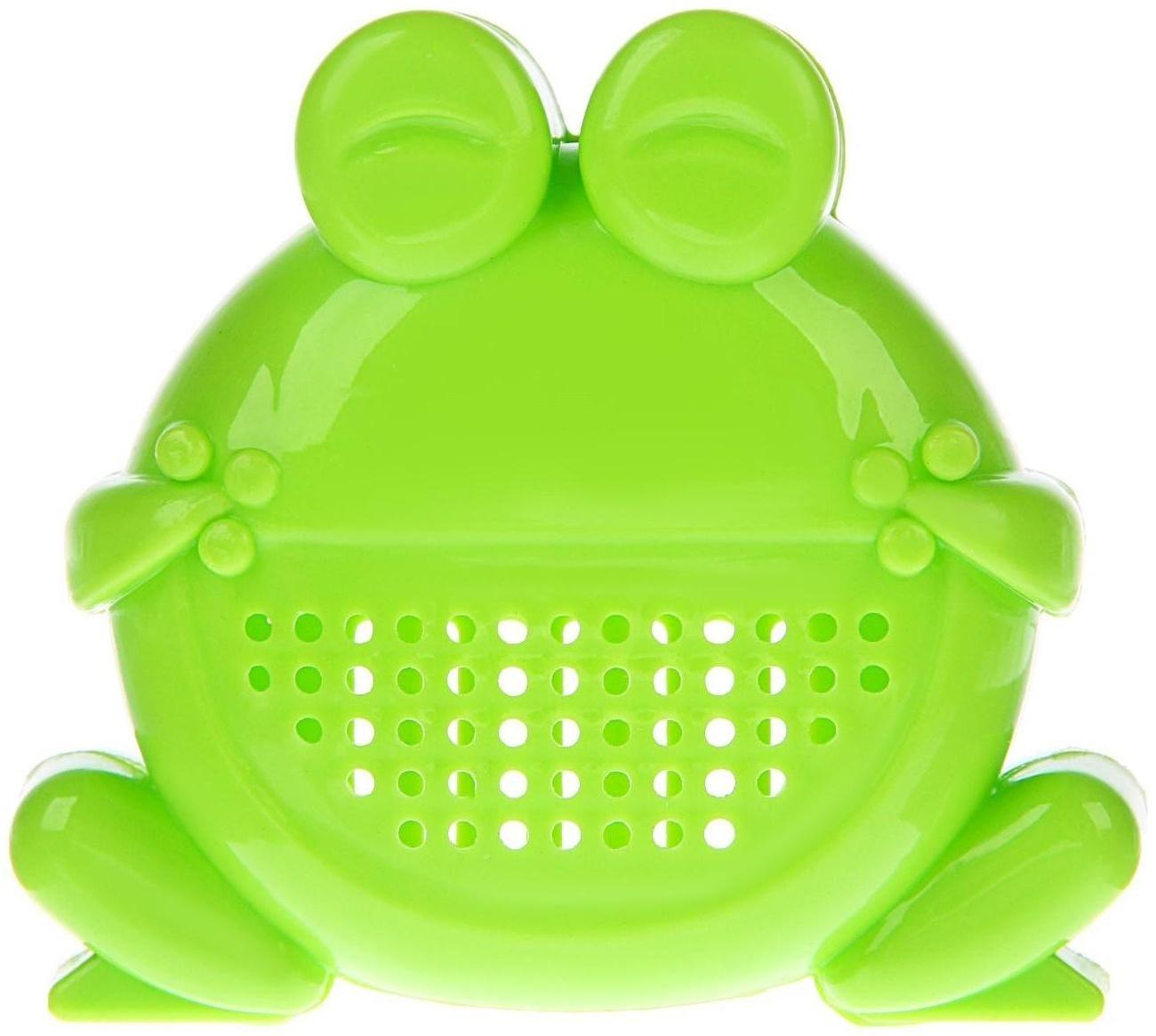 Ковш для купания и мытья головы, детский банный ковшик, хозяйственный с насадкой-лейкой  «Лягушонок», 500 мл., цвет МИКС