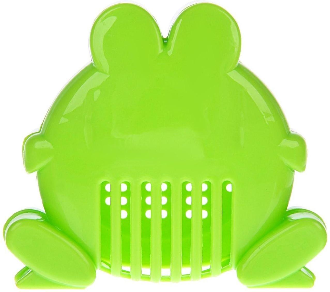 Ковш для купания и мытья головы, детский банный ковшик, хозяйственный с насадкой-лейкой  «Лягушонок», 500 мл., цвет МИКС