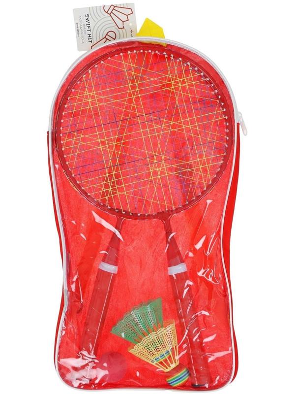 Набор для игры в бадминтон, 2 ракетки 44 см, алюминий, 2 волана, мяч, в сумке, цвета МИКС