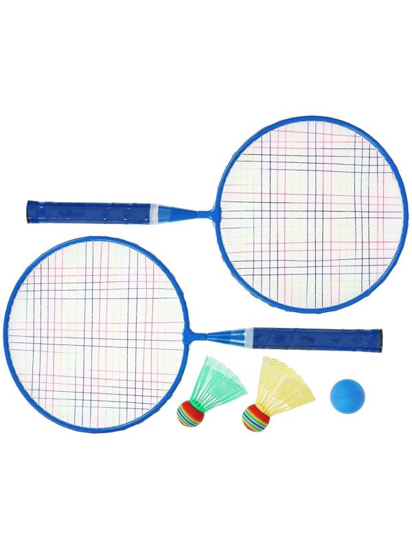 Набор для игры в бадминтон, 2 ракетки 44 см, алюминий, 2 волана, мяч, в сумке, цвета МИКС
