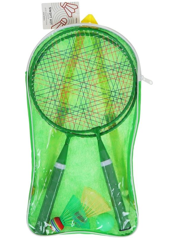 Набор для игры в бадминтон, 2 ракетки 44 см, алюминий, 2 волана, мяч, в сумке, цвета МИКС