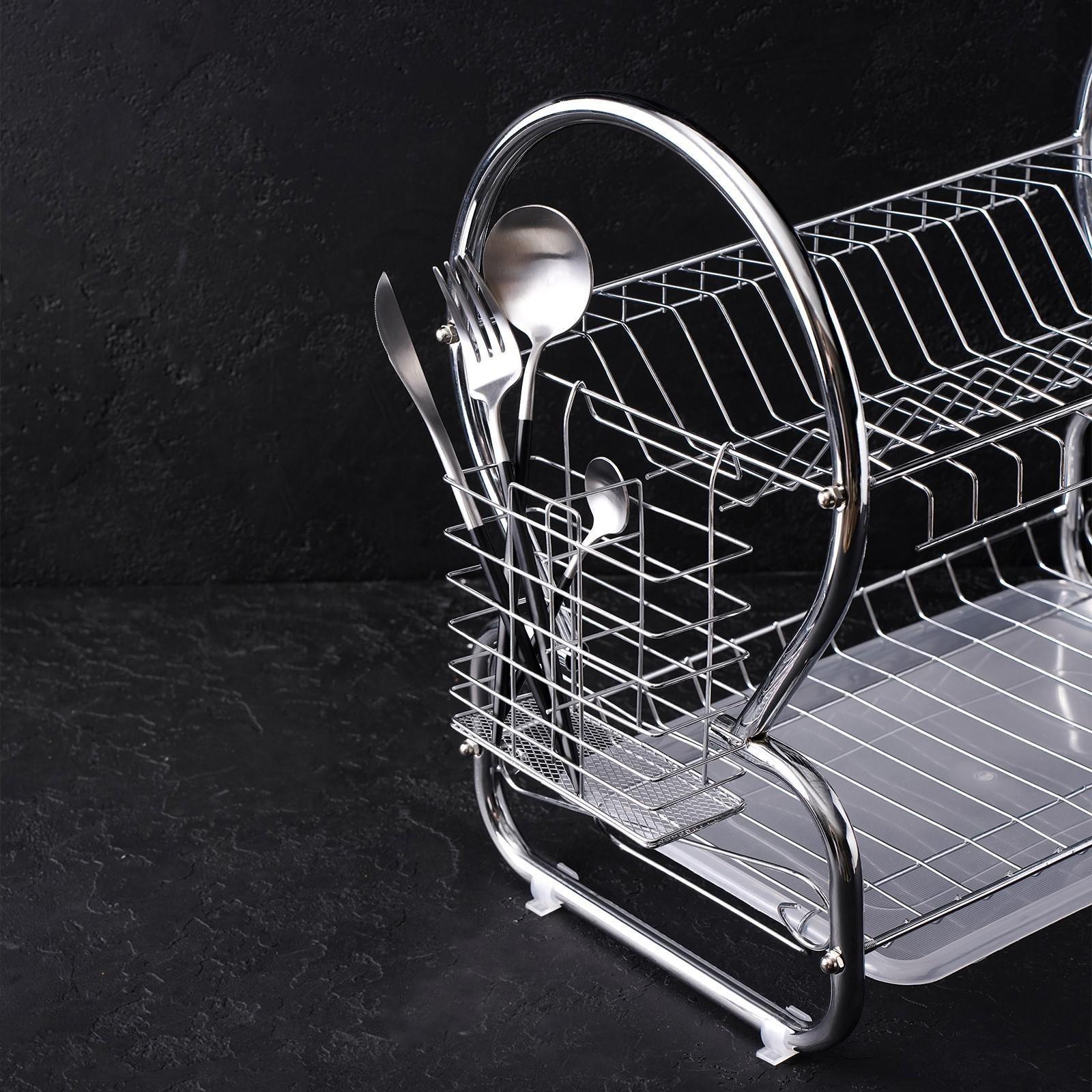 Сушилка для посуды Доляна «Стойка», 8-образная, 40×23,5×34 см, цвет хром