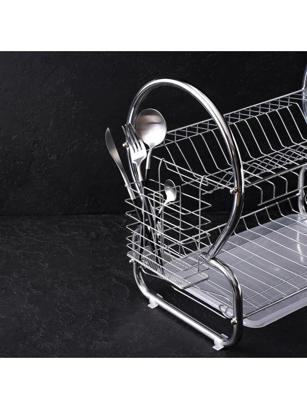 Сушилка для посуды Доляна «Стойка», 8-образная, 40×23,5×34 см, цвет хром