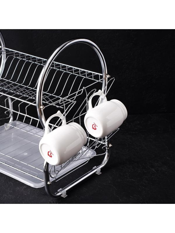 Сушилка для посуды Доляна «Стойка», 8-образная, 40×23,5×34 см, цвет хром